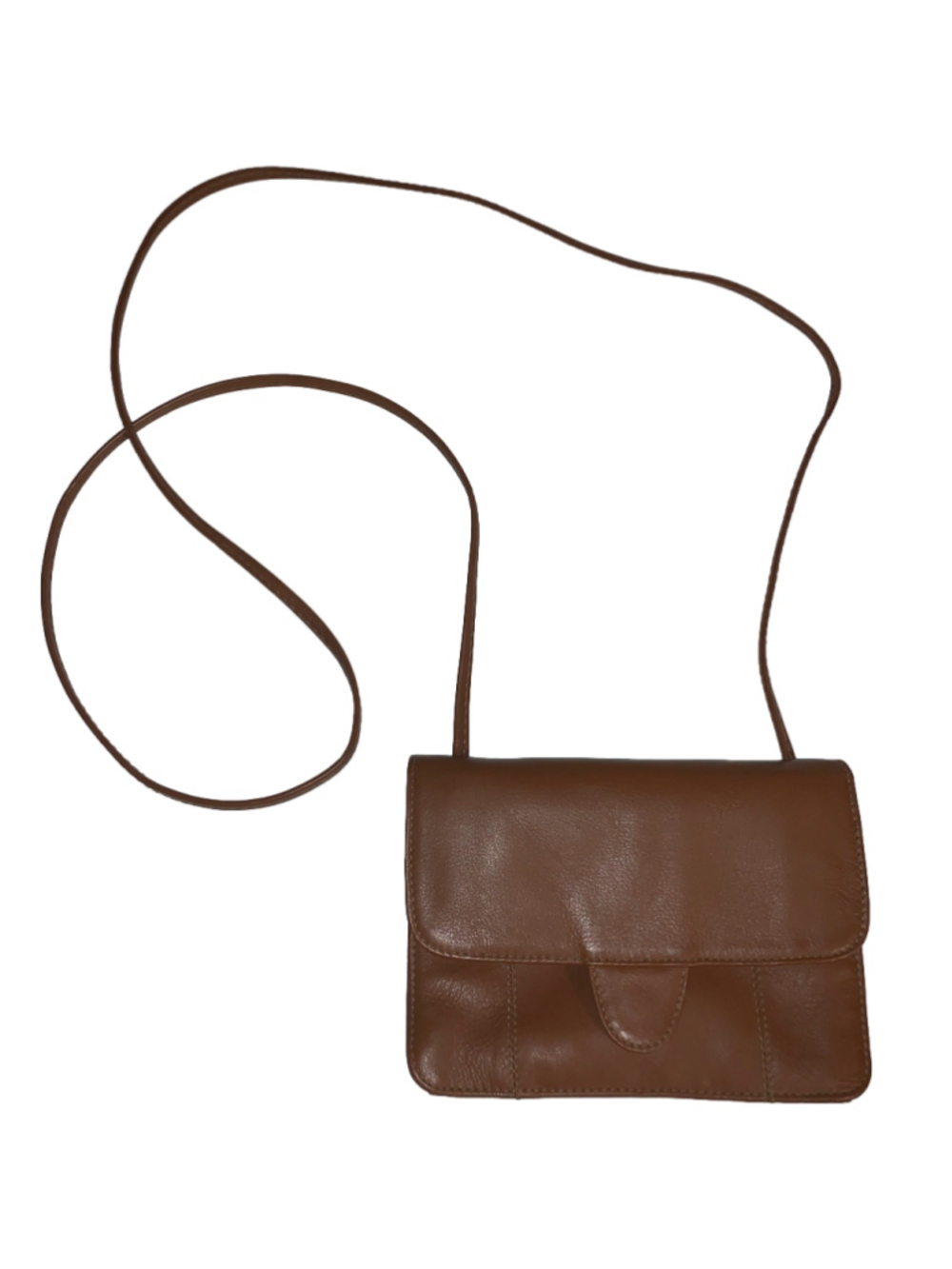 Derek Alexander leather ladies handbag small e/w half flap crossbody brown